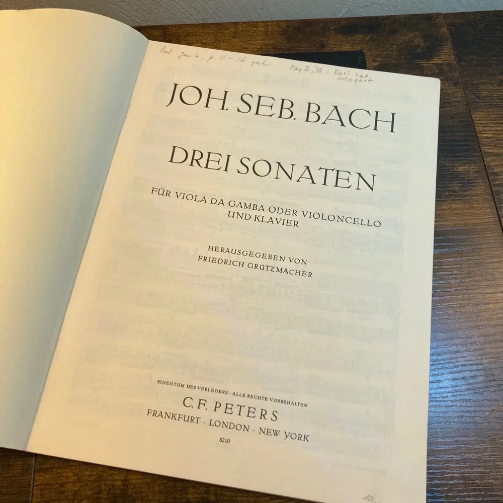 Bach Drei Sonaten Cello Piano Sheet Music Edition Peters 239 Grutzmacher